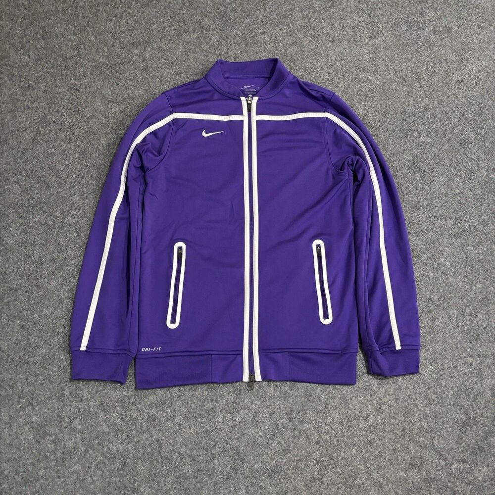 Nike Track Jacket Mens Size XS Dri-fit Full Zip Long Sleeve Purple